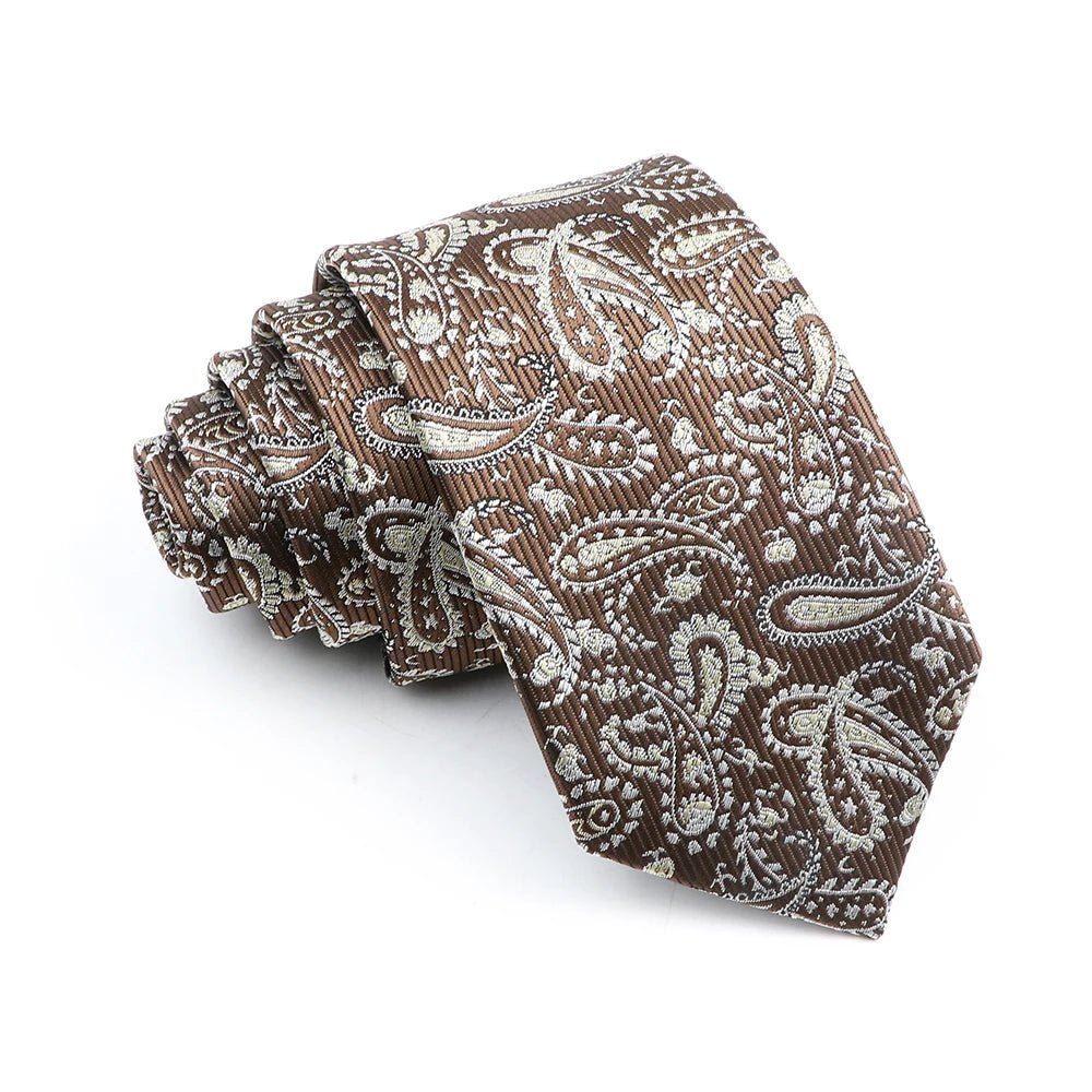 ZONFAZ Novelty Fashion Silk Necktie For Men 7cm Skinny Floral Wedding Tie