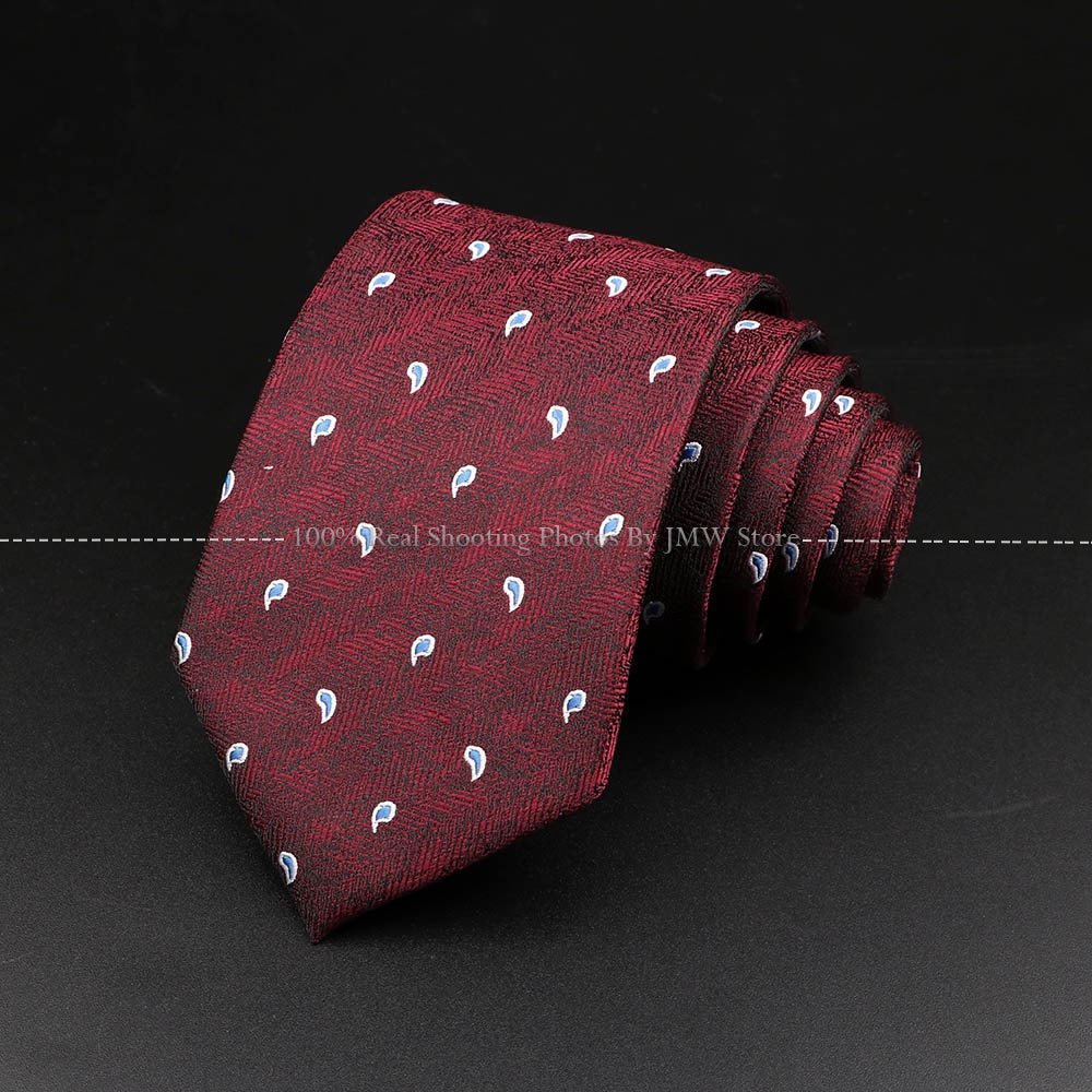 ZONFAZ Novelty Men's Skinny Striped Polka Dots Paisley Pattern Necktie