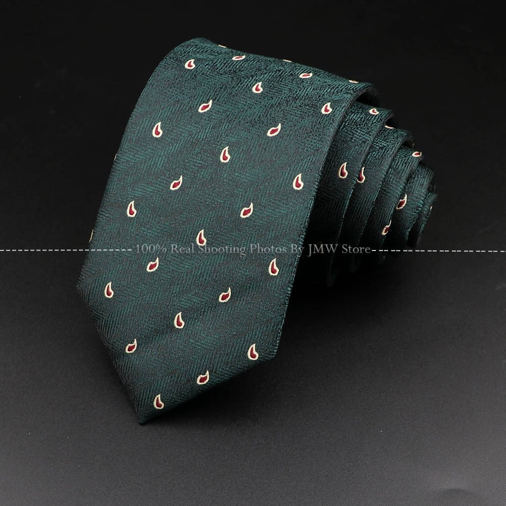 ZONFAZ Novelty Men's Skinny Striped Polka Dots Paisley Pattern Necktie