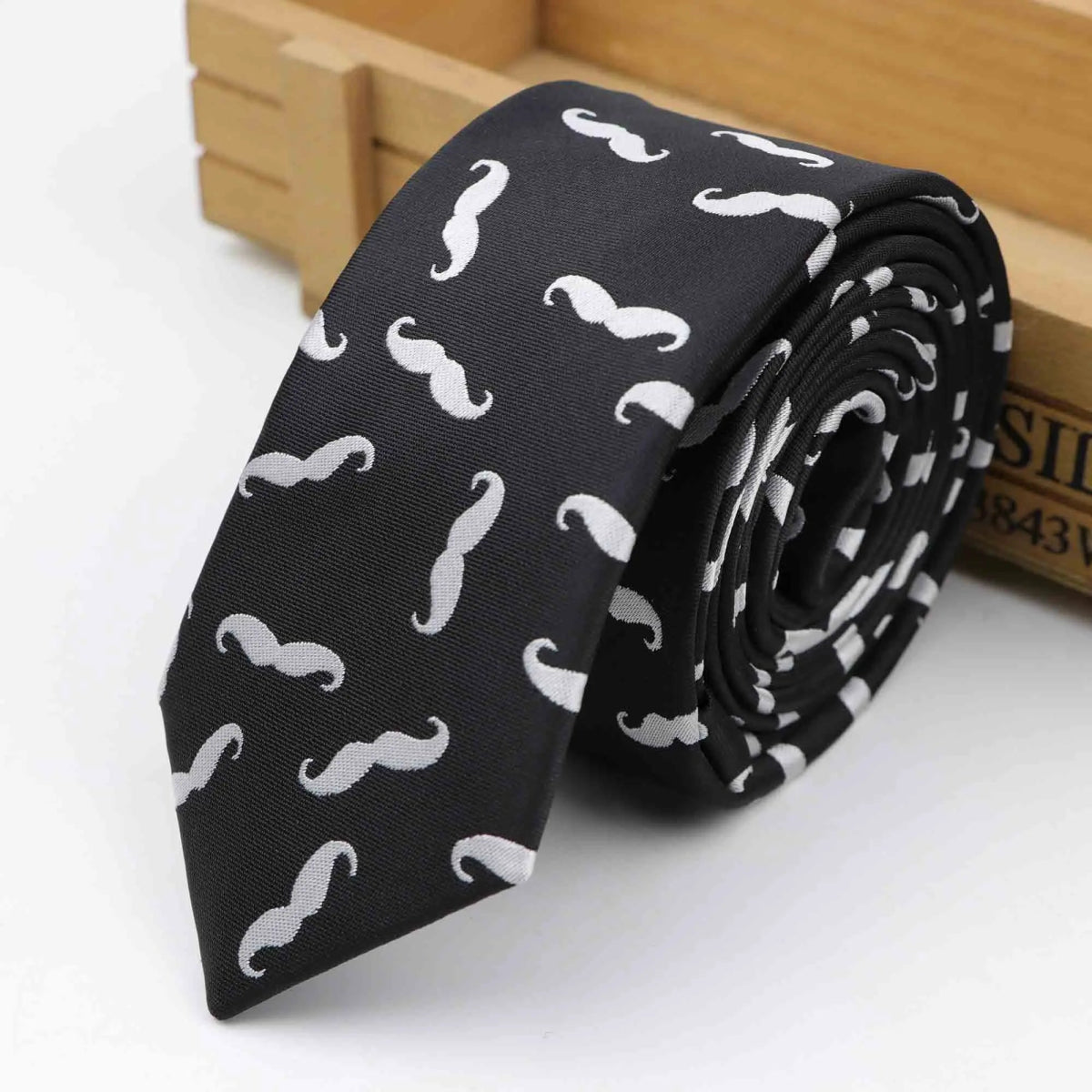 ZONFAZ Novelty Silk Polyester Mustache Necktie Beard Bow Tie Handkerchief