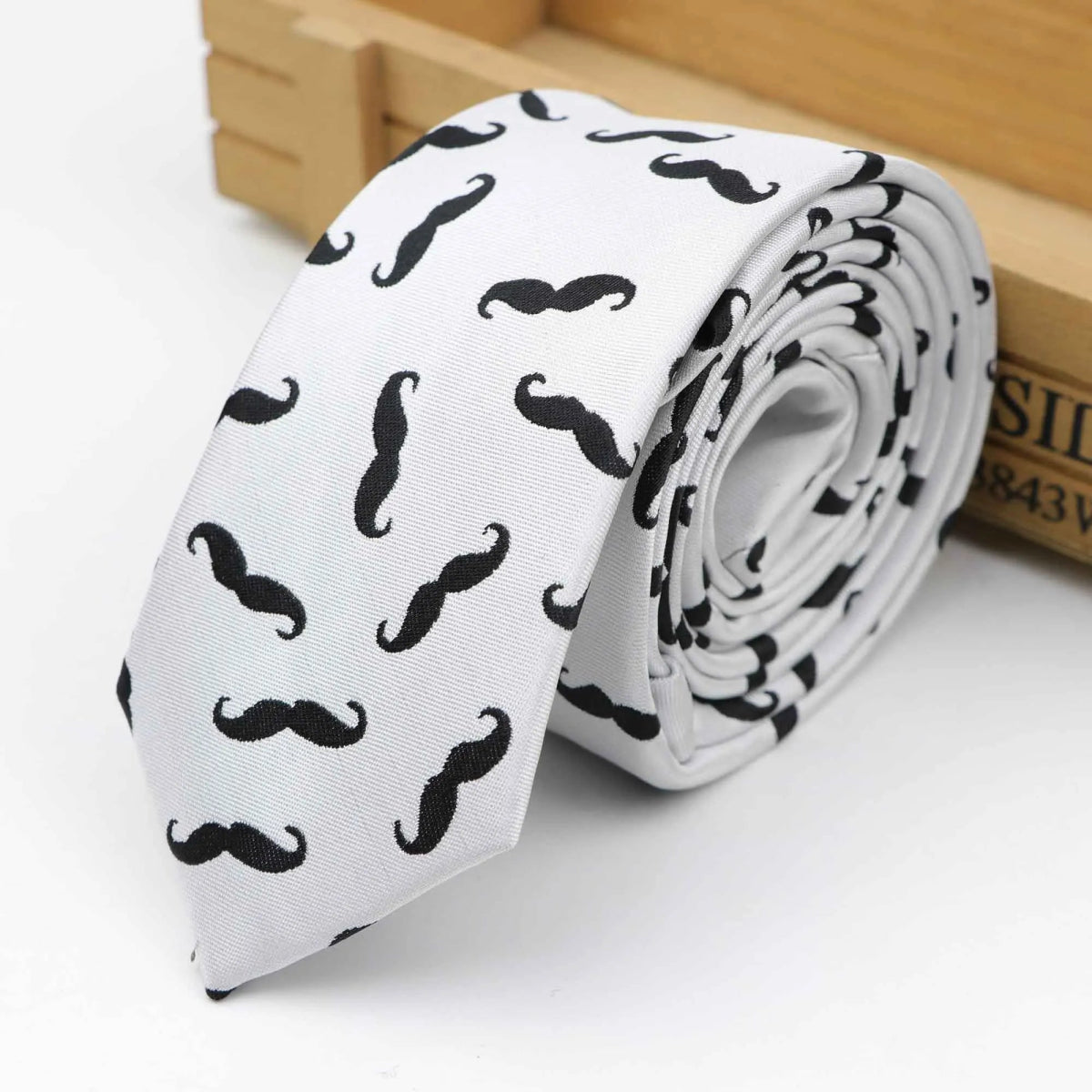 ZONFAZ Novelty Silk Polyester Mustache Necktie Beard Bow Tie Handkerchief