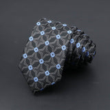 ZONFAZ Novelty Silk Ties Men's Fashion Plaid Flower Printed Skinny Floral Necktie