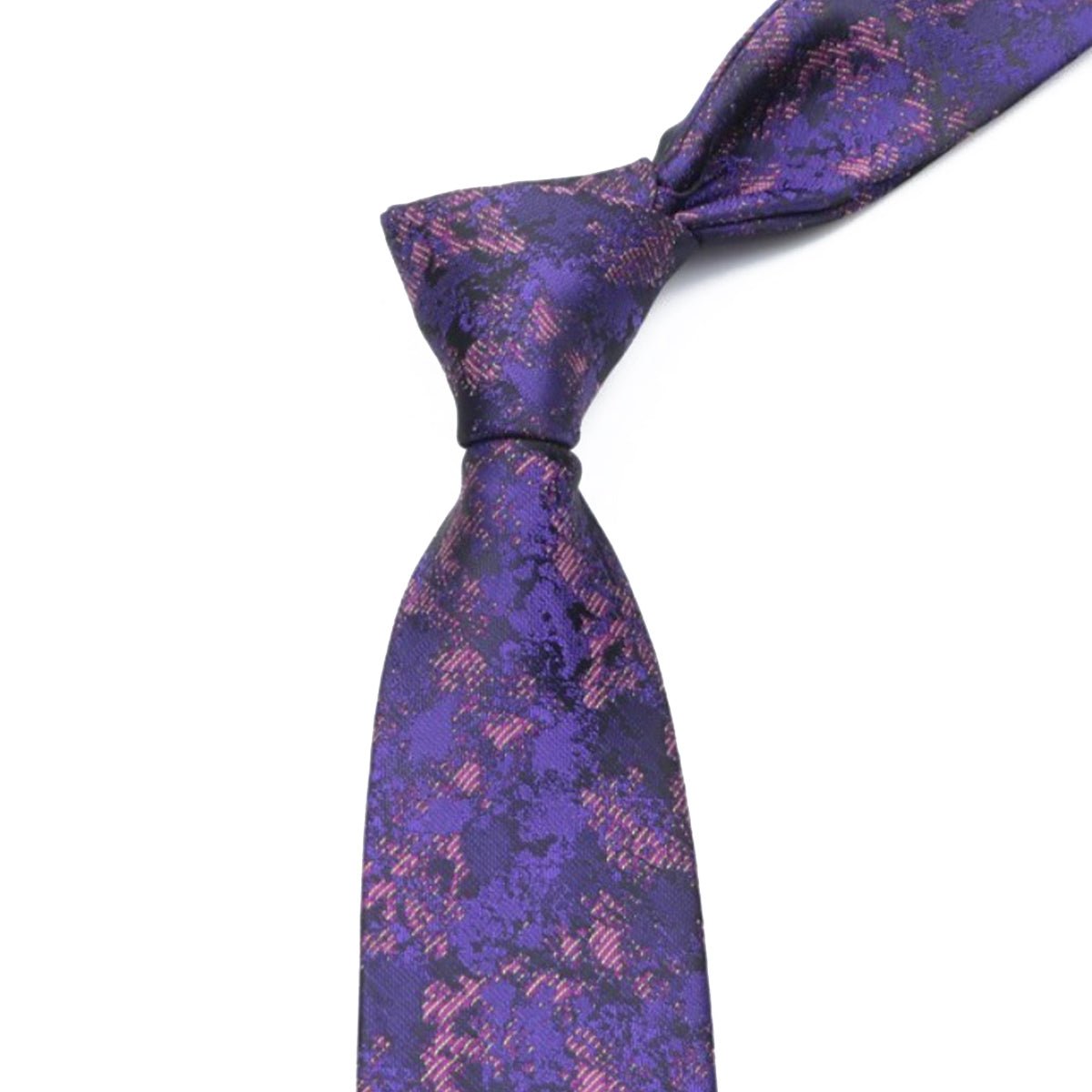 ZONFAZ Novelty Silk Ties Men's Fashion Plaid Flower Printed Skinny Floral Necktie