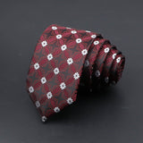 ZONFAZ Novelty Silk Ties Men's Fashion Plaid Flower Printed Skinny Floral Necktie