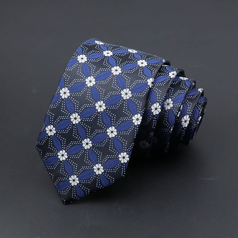 ZONFAZ Novelty Silk Ties Men's Fashion Plaid Flower Printed Skinny Floral Necktie