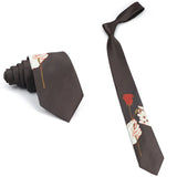 ZONFAZ Novelty Vintage Print Silk Neckties