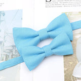 ZONFAZ Parent - Child Cute Solid Color Cotton Bow Ties