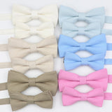 ZONFAZ Parent - Child Cute Solid Color Cotton Bow Ties