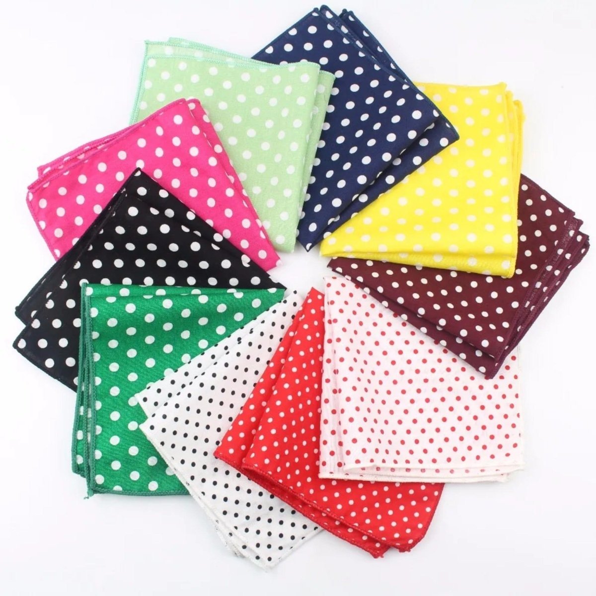 ZONFAZ Polka Dot Cotton Handkerchiefs Pocket Square