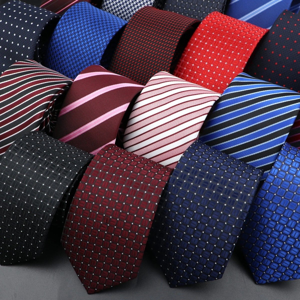 ZONFAZ Polka Dot Striped Ties for Men Fashion Classic Soft Skinny Neckties