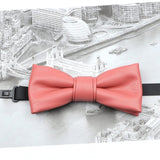 ZONFAZ Pu Leather Solid Color Bow Ties