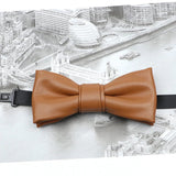 ZONFAZ Pu Leather Solid Color Bow Ties