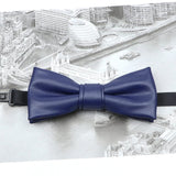 ZONFAZ Pu Leather Solid Color Bow Ties