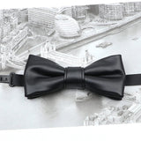 ZONFAZ Pu Leather Solid Color Bow Ties