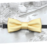 ZONFAZ Pu Leather Solid Color Bow Ties