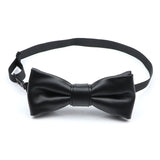 ZONFAZ Pu Leather Solid Color Bow Ties