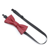 ZONFAZ Pu Leather Solid Color Bow Ties