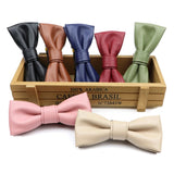 ZONFAZ Pu Leather Solid Color Bow Ties