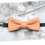 ZONFAZ Pu Leather Solid Color Bow Ties