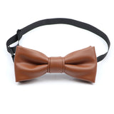 ZONFAZ Pu Leather Solid Color Bow Ties