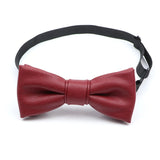 ZONFAZ Pu Leather Solid Color Bow Ties