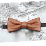 ZONFAZ Pu Leather Solid Color Bow Ties