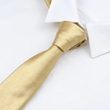 ZONFAZ PU Leather Solid Color Skinny Ties 5.5cm Width