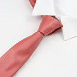 ZONFAZ PU Leather Solid Color Skinny Ties 5.5cm Width