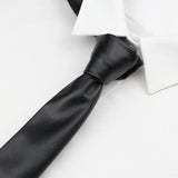 ZONFAZ PU Leather Solid Color Skinny Ties 5.5cm Width