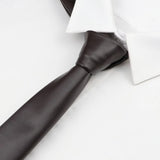 ZONFAZ PU Leather Solid Color Skinny Ties 5.5cm Width