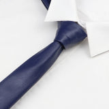 ZONFAZ PU Leather Solid Color Skinny Ties 5.5cm Width