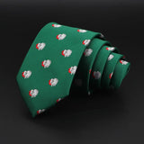 ZONFAZ Red Blue Christmas Ties Xmas Tree Santa Claus Snowflake Slim Necktie For Festival