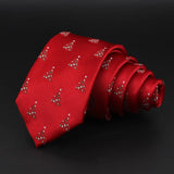 ZONFAZ Red Blue Christmas Ties Xmas Tree Santa Claus Snowflake Slim Necktie For Festival