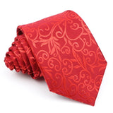 ZONFAZ Red Solid Striped Paisley Flower Ties