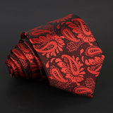 ZONFAZ Red Solid Striped Paisley Flower Ties