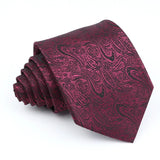 ZONFAZ Red Solid Striped Paisley Flower Ties