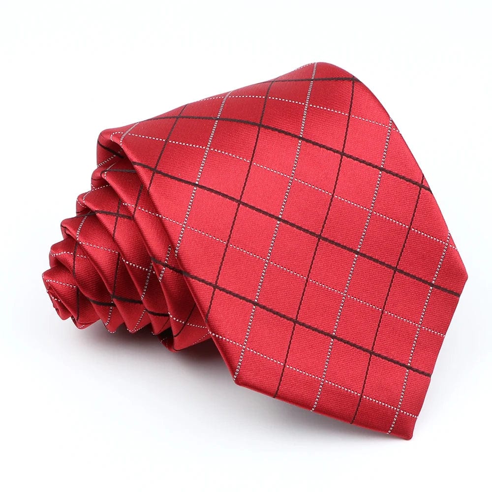 ZONFAZ Red Solid Striped Paisley Flower Ties