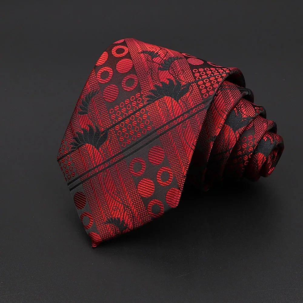 ZONFAZ Red Solid Striped Paisley Flower Ties