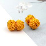 ZONFAZ Rope Ball Knot Cufflinks Solid Colors Braided Handmade Cufflinks