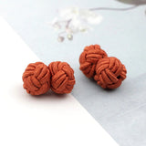 ZONFAZ Rope Ball Knot Cufflinks Solid Colors Braided Handmade Cufflinks