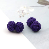 ZONFAZ Rope Ball Knot Cufflinks Solid Colors Braided Handmade Cufflinks