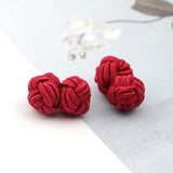 ZONFAZ Rope Ball Knot Cufflinks Solid Colors Braided Handmade Cufflinks