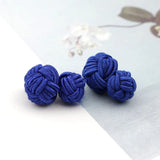 ZONFAZ Rope Ball Knot Cufflinks Solid Colors Braided Handmade Cufflinks