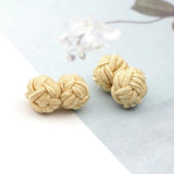 ZONFAZ Rope Ball Knot Cufflinks Solid Colors Braided Handmade Cufflinks