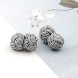 ZONFAZ Rope Ball Knot Cufflinks Solid Colors Braided Handmade Cufflinks