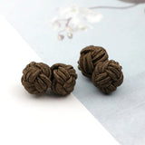 ZONFAZ Rope Ball Knot Cufflinks Solid Colors Braided Handmade Cufflinks