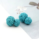 ZONFAZ Rope Ball Knot Cufflinks Solid Colors Braided Handmade Cufflinks