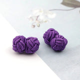 ZONFAZ Rope Ball Knot Cufflinks Solid Colors Braided Handmade Cufflinks