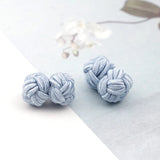 ZONFAZ Rope Ball Knot Cufflinks Solid Colors Braided Handmade Cufflinks