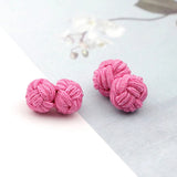 ZONFAZ Rope Ball Knot Cufflinks Solid Colors Braided Handmade Cufflinks